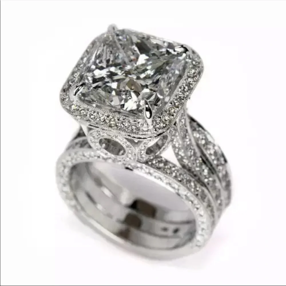 New 925 Silver Anniversary Beautiful Diamond Ring